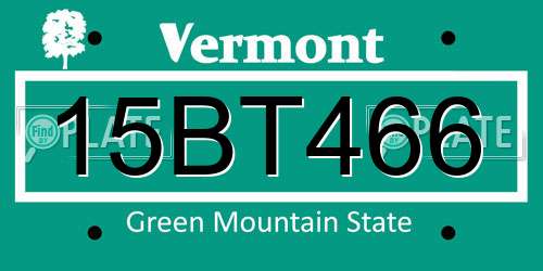 15BT466 Vermont License Plate