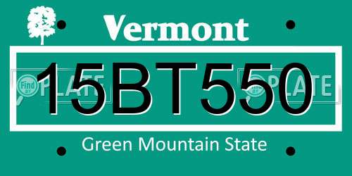 15BT550 Vermont License Plate