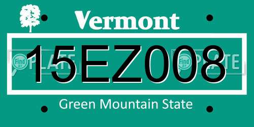 15EZ008 Vermont License Plate