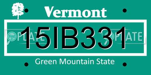 15IB331 Vermont License Plate
