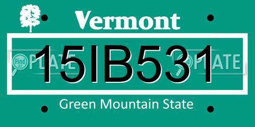 15IB531 Vermont License Plate