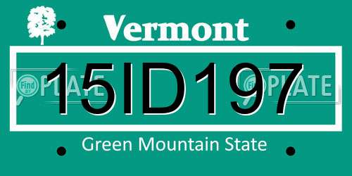 15ID197 Vermont License Plate