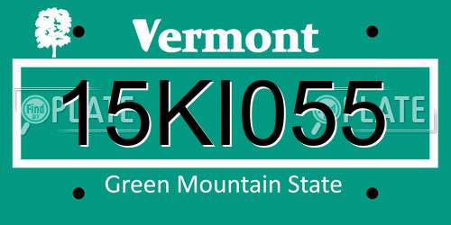 15KI055 Vermont License Plate