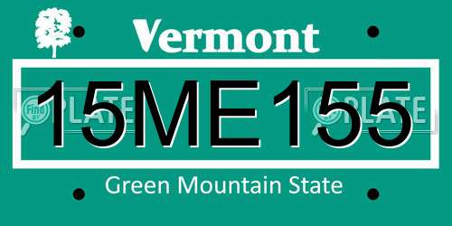 15ME155 Vermont License Plate