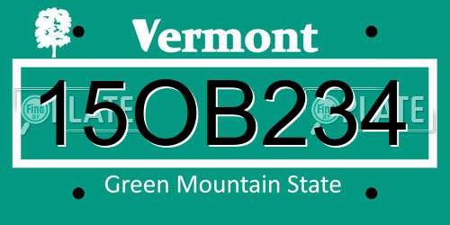 15OB234 Vermont License Plate