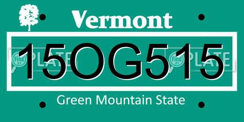 15OG515 Vermont License Plate
