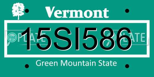 15SI586 Vermont License Plate