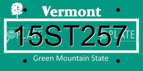 15ST257 Vermont License Plate