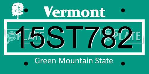 15ST782 Vermont License Plate