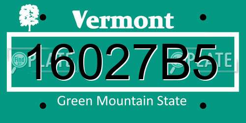 16027B5 Vermont License Plate
