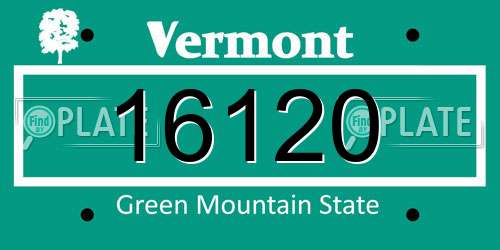 16120 Vermont License Plate