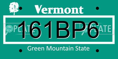 161BP6 Vermont License Plate