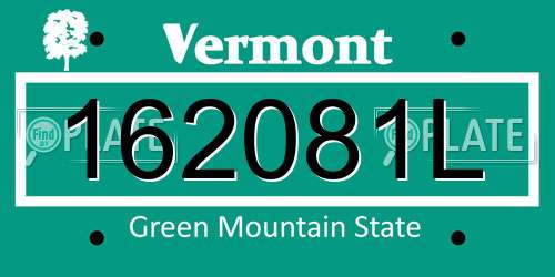 162081L Vermont License Plate