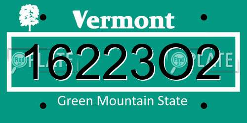16223O2 Vermont License Plate
