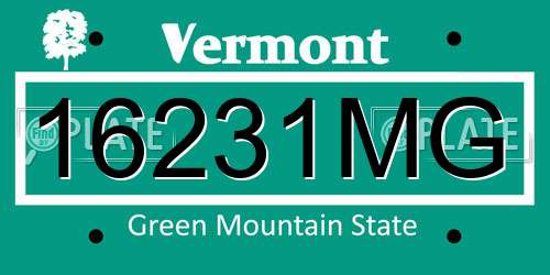 16231MG Vermont License Plate