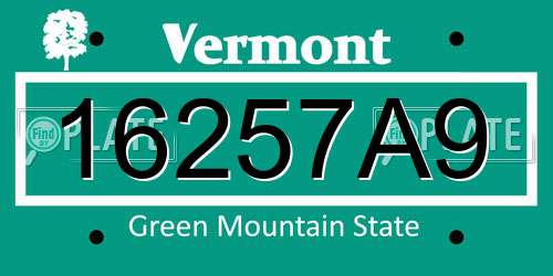 16257A9 Vermont License Plate