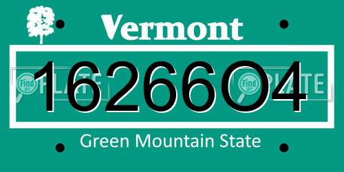 16266O4 Vermont License Plate