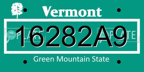 16282A9 Vermont License Plate