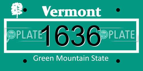 1636 Vermont License Plate