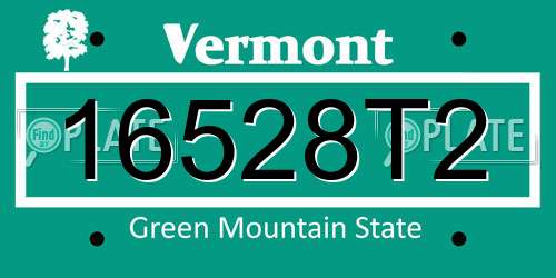 16528T2 Vermont License Plate