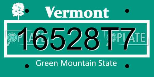 16528T7 Vermont License Plate