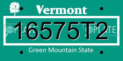 16575T2 Vermont License Plate