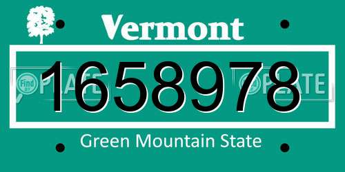 1658978 Vermont License Plate