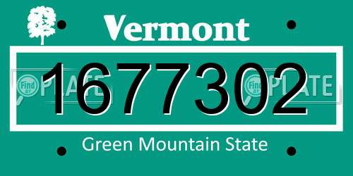 1677302 Vermont License Plate