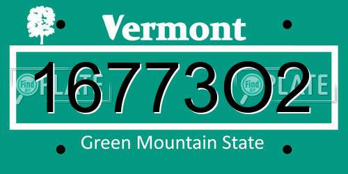 16773O2 Vermont License Plate
