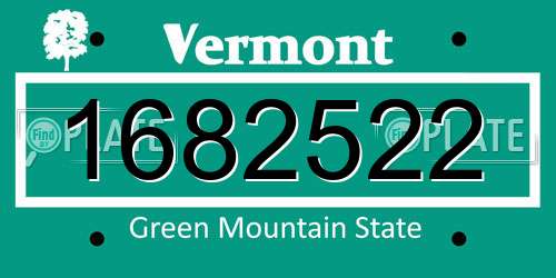 1682522 Vermont License Plate