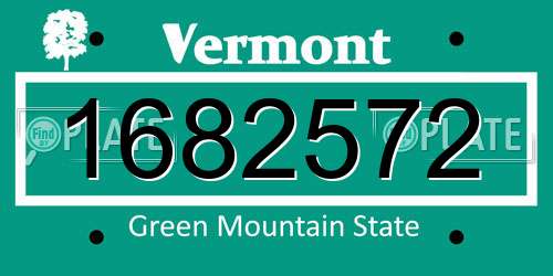 1682572 Vermont License Plate