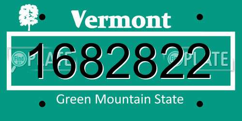 1682822 Vermont License Plate