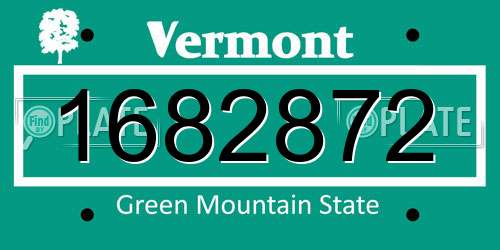 1682872 Vermont License Plate