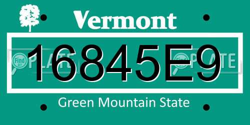 16845E9 Vermont License Plate