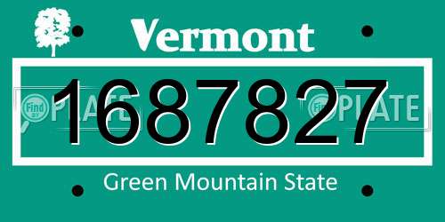 1687827 Vermont License Plate