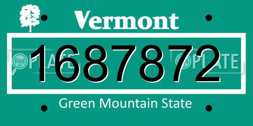 1687872 Vermont License Plate