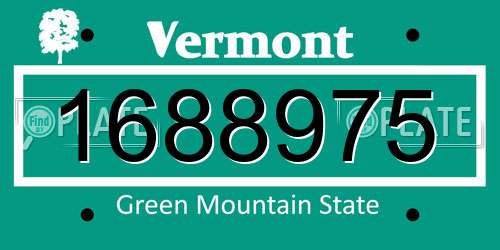 1688975 Vermont License Plate