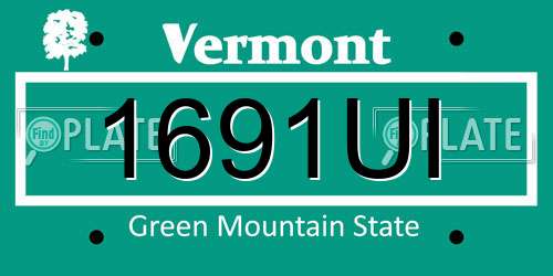 1691UI Vermont License Plate