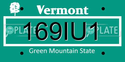 169IU1 Vermont License Plate