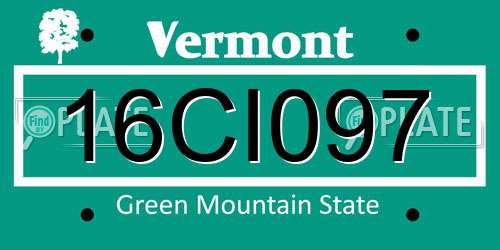 16CI097 Vermont License Plate