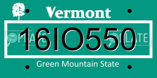 16IO550 Vermont License Plate