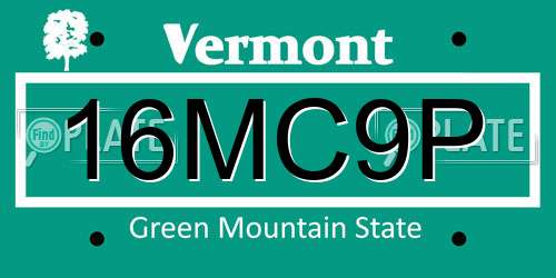 16MC9P Vermont License Plate