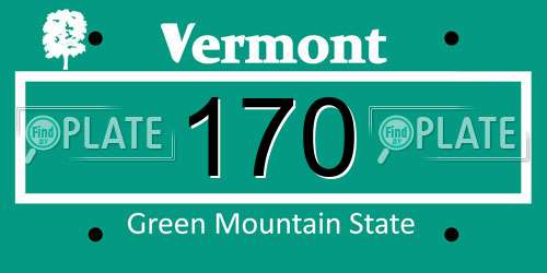 170 Vermont License Plate