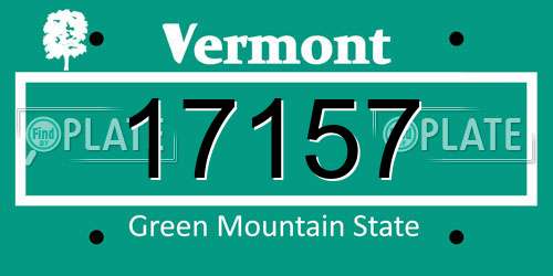 17157 Vermont License Plate