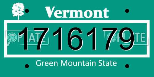 1716179 Vermont License Plate
