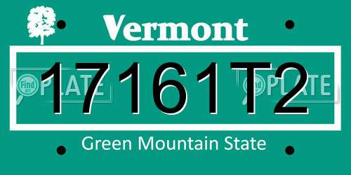 17161T2 Vermont License Plate