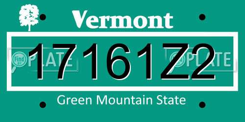 17161Z2 Vermont License Plate