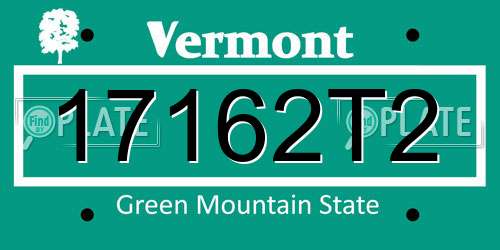 17162T2 Vermont License Plate