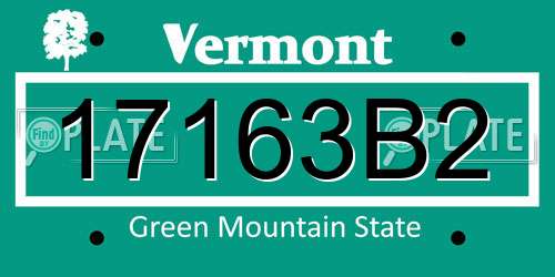 17163B2 Vermont License Plate