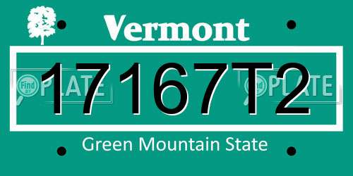 17167T2 Vermont License Plate